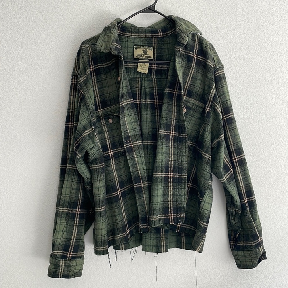 Thrifted Flannel Distressed - Forest Green